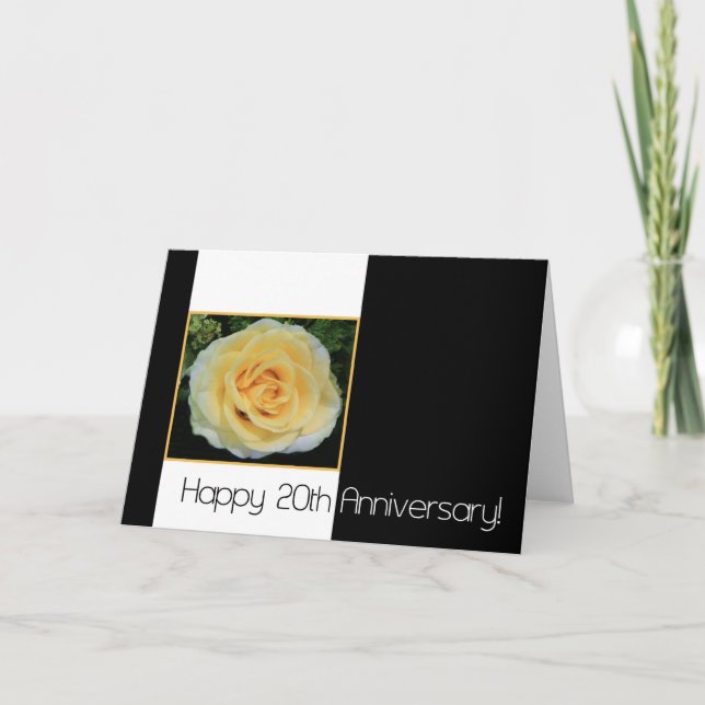 20th Wedding Anniversary - Yellow Rose Card (Front)