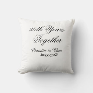 20th Years together anniversary name date year sim Cushion