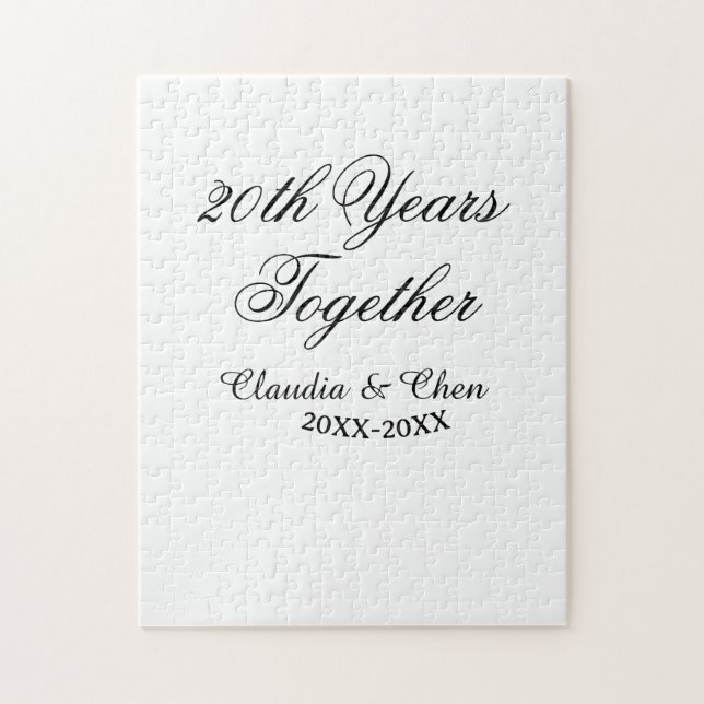 20th Years together anniversary name date year sim Jigsaw Puzzle (Vertical)