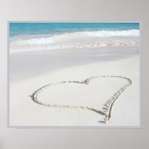 20x16 Heart on the Beach Wall Art