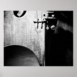 20x16 Violin Poster - B/W