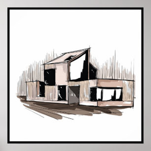 20x20 Abstract House Wall Art