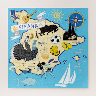 20x20 Map of Spain Puzzle for Colorblind People