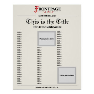 20x25 Custom Newspaper Article Poster