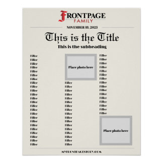 20x25 Custom Newspaper Article Poster