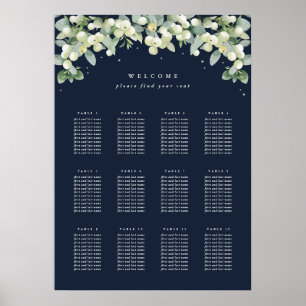 20x28" 12 Tables of 10 Seating Chart Poster
