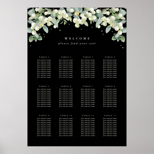 20x28" 12 Tables of 10 Seating Chart Poster (Front)