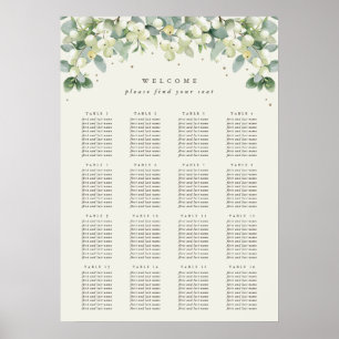 20x28" 16 Tables of 10 Seating Chart Poster