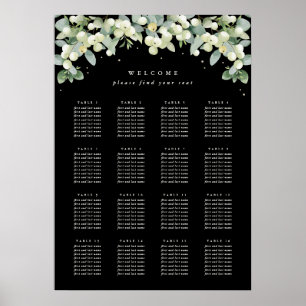 20x28" 16 Tables of 8 Wedding Seating Chart Poster
