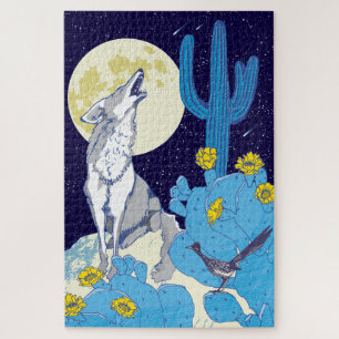 20x30 Howling Coyote Puzzle for Colorblind People