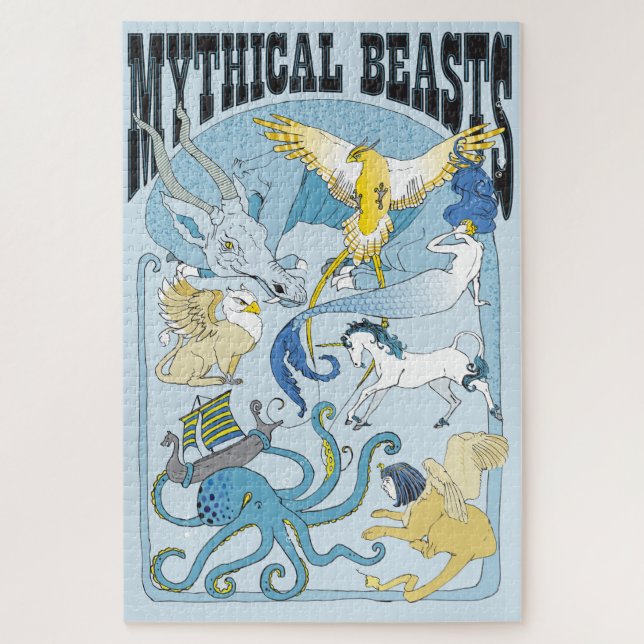 20x30 Mythical Beasts Puzzle for Colorblind People (Vertical)
