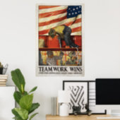 20x30 Teamwork Wins, WWI motivational poster (Home Office)