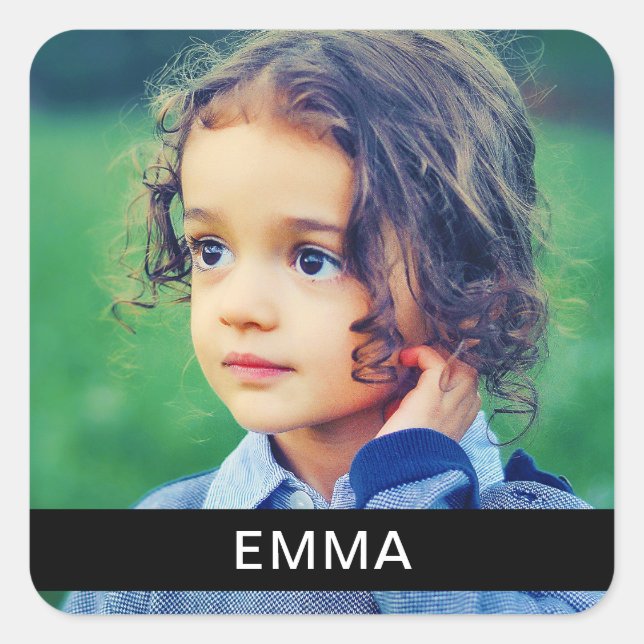 20x Book Sticker Labels Your Photo & Text (Front)