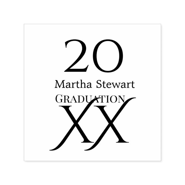 20XX bold le graduation name congrats school year  Self-inking Stamp (Design)