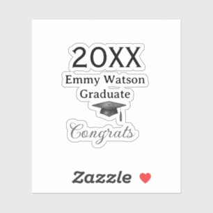 20XX bold letter congrats graduation name heart si