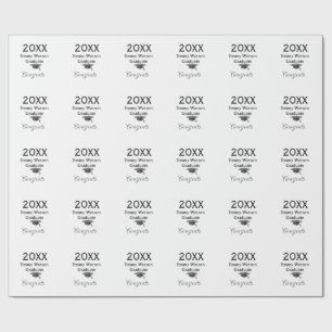 20XX bold letter congrats graduation name heart si Wrapping Paper