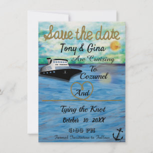 20XX Cruise Ship Watercolor  Save The Date