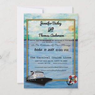 20XX Cruise Ship Watercolor Wedding Invitation