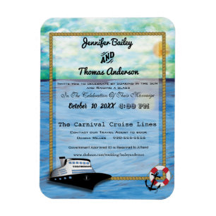 20XX Cruise Ship Watercolor Wedding Invitation Magnet