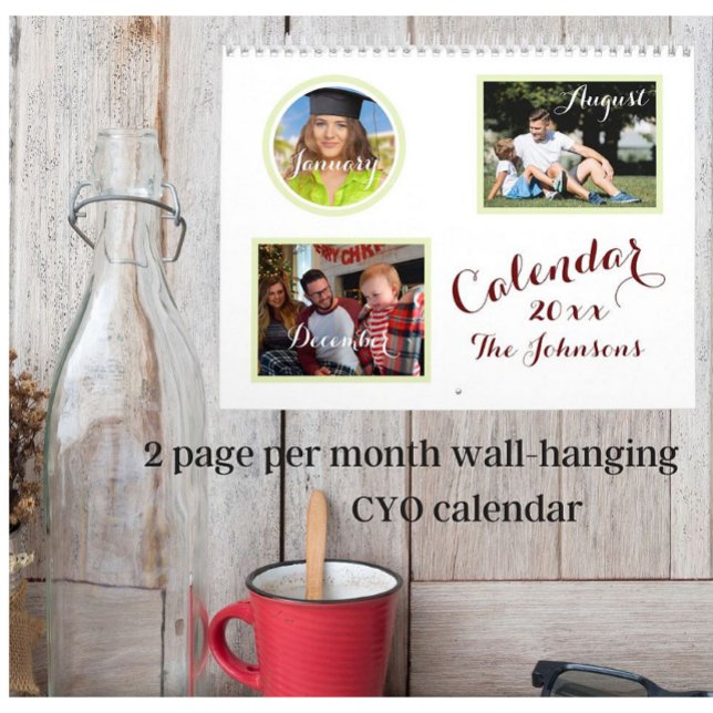 20XX Family Photo Personalized Unique Monthly Calendar (Creator Uploaded)