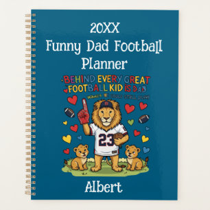 20XX Funny Lion Dad Football Lovers Photo Planner