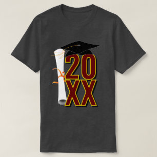 20XX Grad Cap and Diploma Graduation T-Shirt