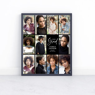 20XX Graduate Multi-Photo Black and White Poster