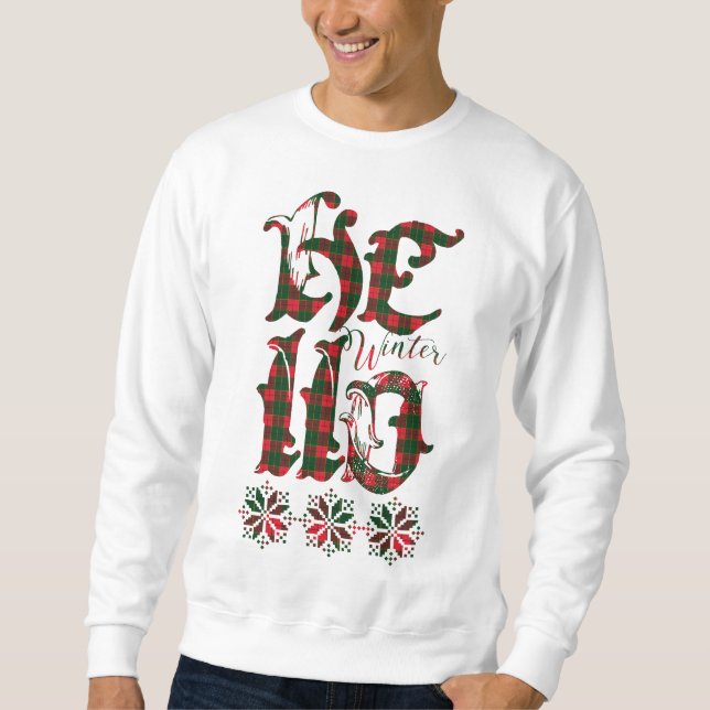 20XX Hello Winter Holiday Scotland Pattern Sweatshirt (Front)