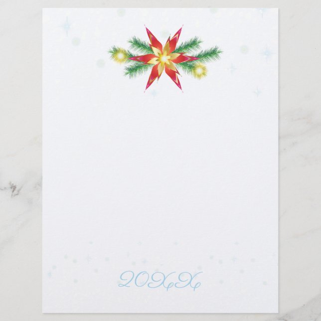 20XX Merry Christmas & Happy New Year! XMAS Custom Letterhead (Front)