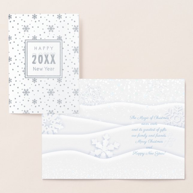 20XX Merry Christmas & Happy New Year! XMAS Snow Foil Card (Display)