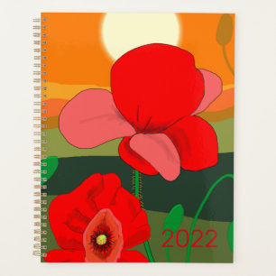20XX Poppy meadow at sunset Planner