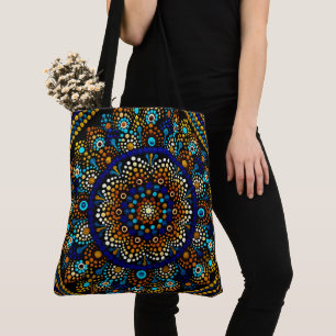 210 -Blue and Gold Mandala - Tote Bag