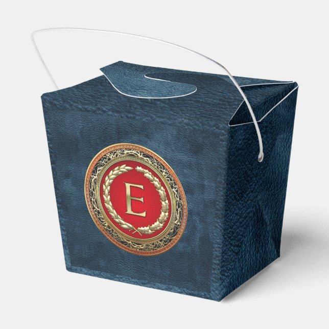 [210] “E” Gold Vintage Monogram Favour Box (Back Side)