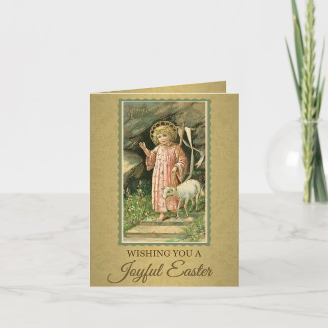 210 Happy Joyful Easter Sunday Greeting Card (Front)