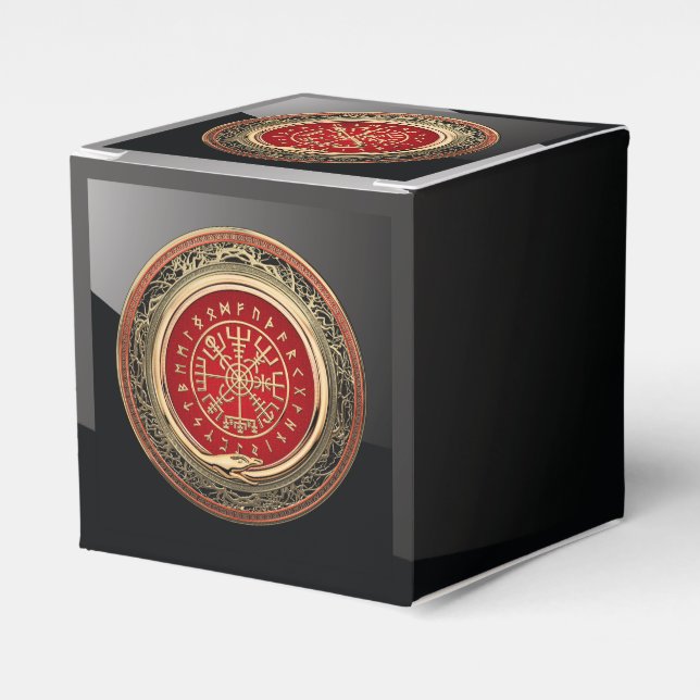 [210] Vegvisir - Viking Gold Magic Runic Compass Favour Box (Front Side)
