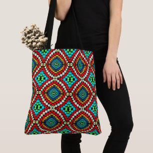 212 -Blue and Red Dotting -  Tote Bag