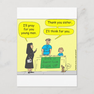 215 Atheist I'll think for you-colour cartoon Postcard