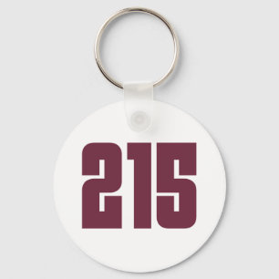 215 Philly Area Code Key Ring