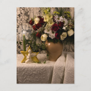 2162 Angel Vase Floral Still Life Postcard