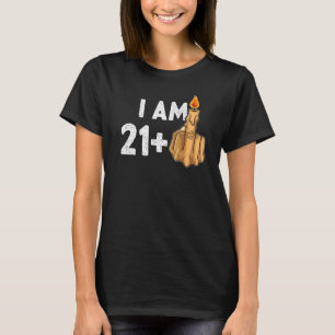 21+1 Middle Finger 22nd Birthday Provocative T-Shirt