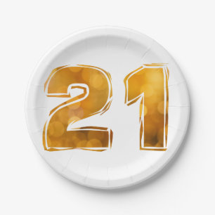 21 21st birthday paper plate