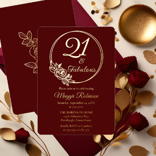 21 and Fabulous 21st Birthday Party Stamped