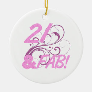 21 And Fabulous Birthday Ceramic Tree Decoration