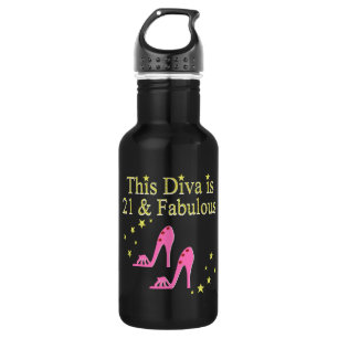21 AND FABULOUS PINK SHOE QUEEN DESIGN 532 ML WATER BOTTLE