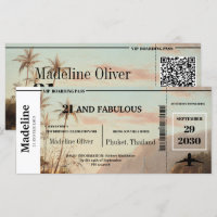 21 and Fabulous Tropical Boarding Pass QR Code