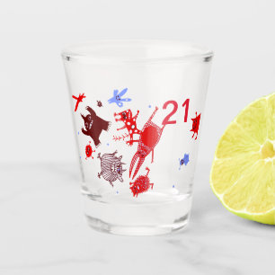 21 anniversary glass