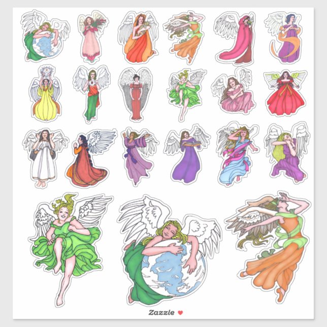 21 contour cut angel stickers (Sheet)