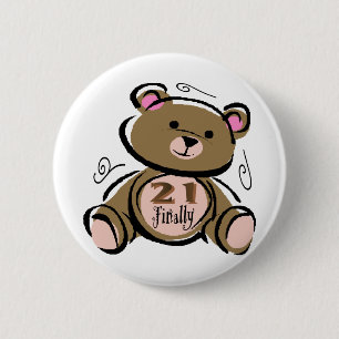 21 Finally 6 Cm Round Badge