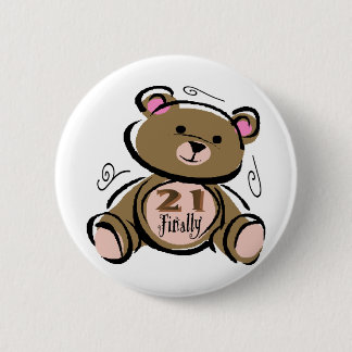 21 Finally 6 Cm Round Badge