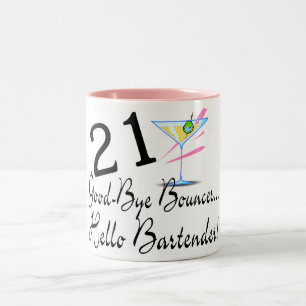 21 Good Bye Bouncer Hello Bartender Two-Tone Coffee Mug